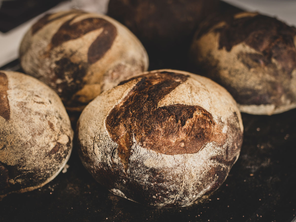 Fresh sourdough loaves
